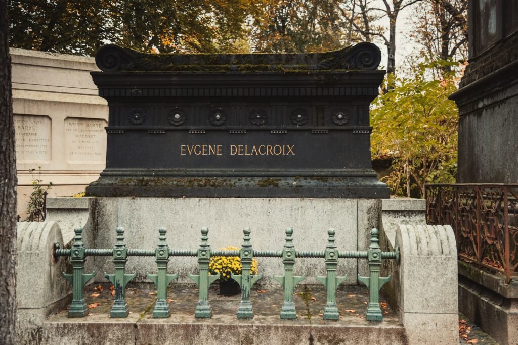 a memorial with a bunch of flowers on it